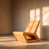 Sculptural Armless Lounge Chair | Modern Curved Accent Chair for Living Room & Reading Space