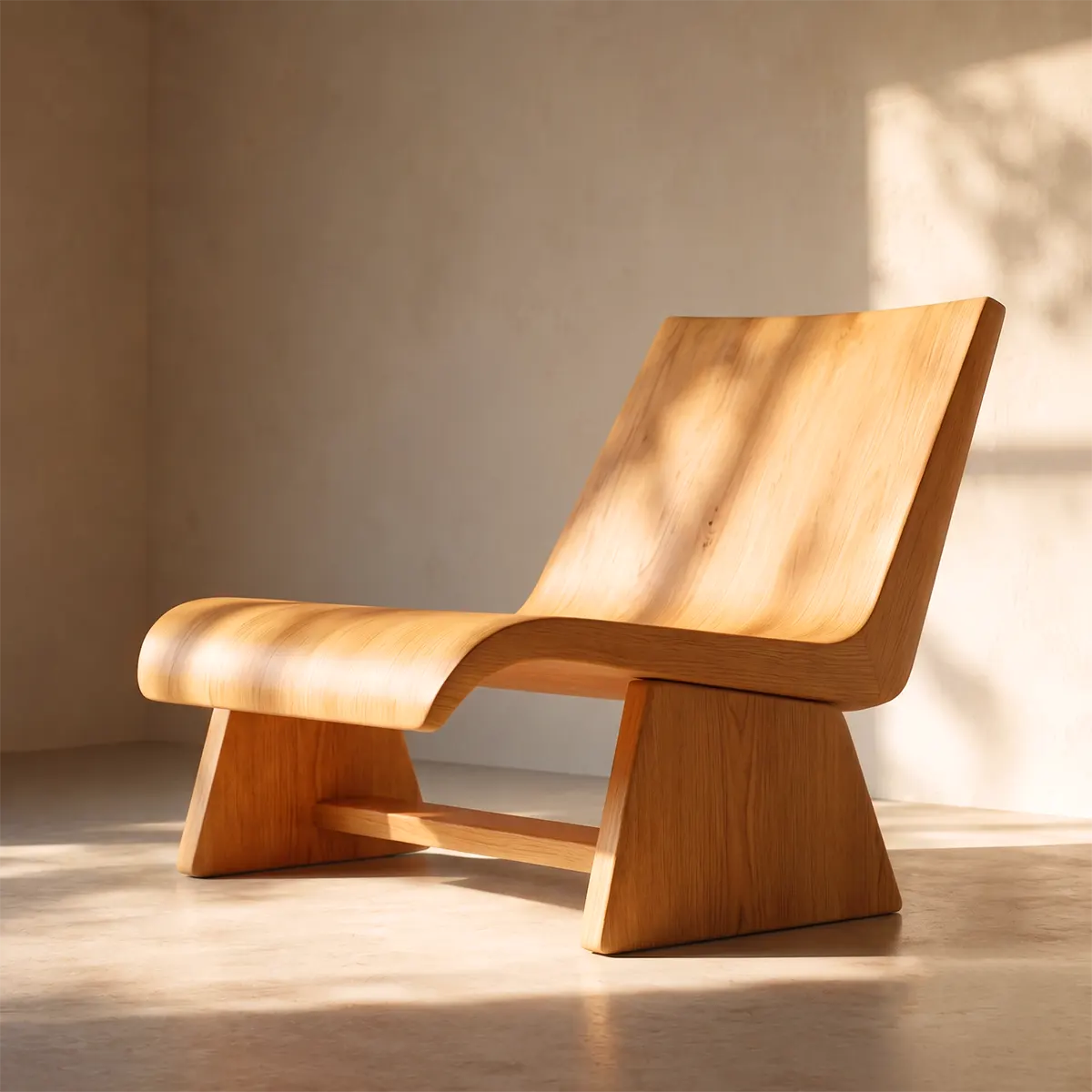 Sculptural Curved Lounge Chair | Modern Minimalist Low Profile Accent Chair