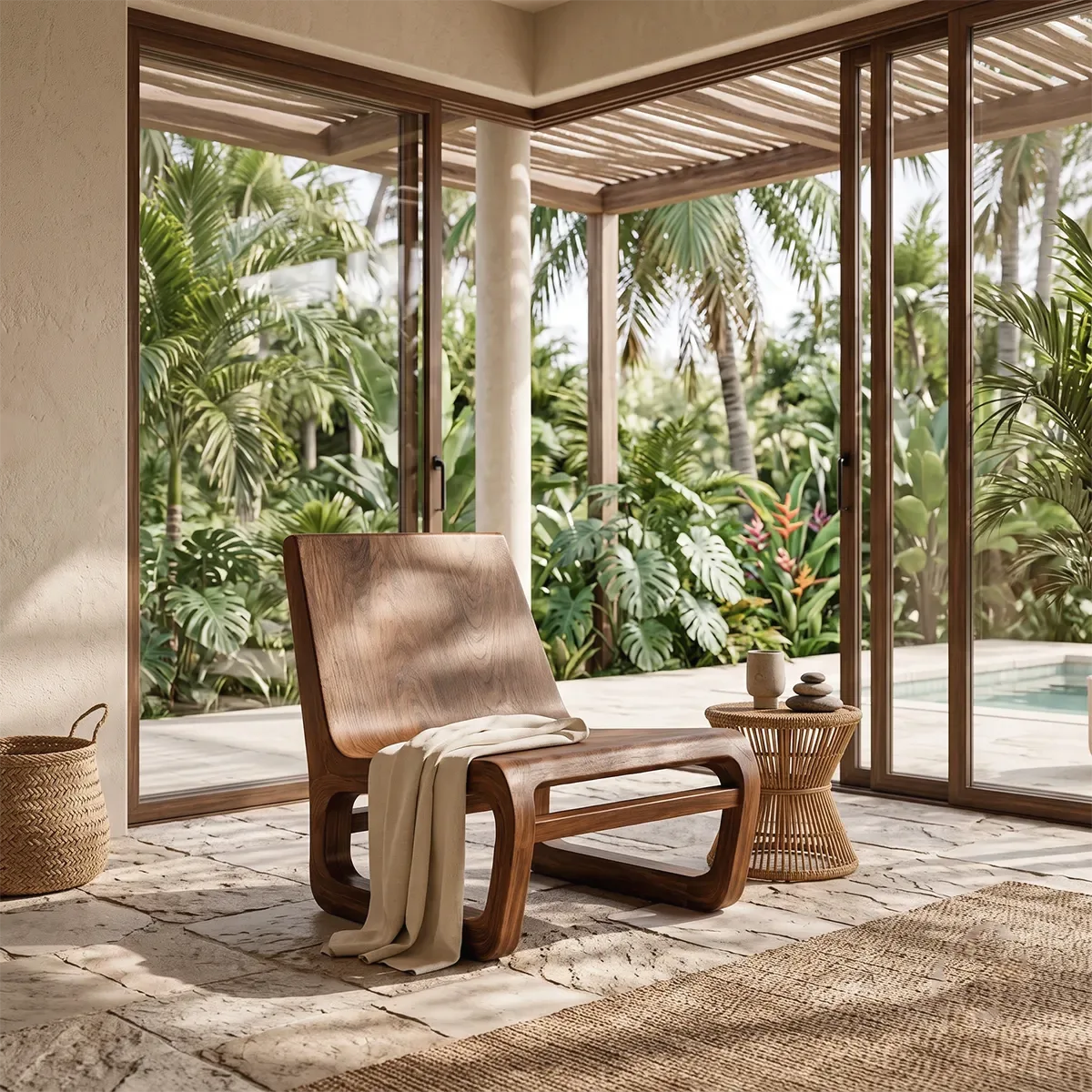 Sculptural Curved Lounge Chair | Modern Organic Low Profile Accent Chair
