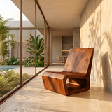 Sculptural Low Profile Lounge Chair | Modern Minimalist Curved Accent Chair