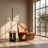 Sculptural Armless Lounge Chair | Modern Low Profile Accent Chair