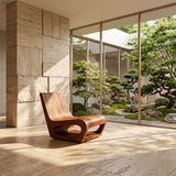 Modern Sculptural Lounge Chair | Curved Armless Accent Chair for Living Room & Reading Corner