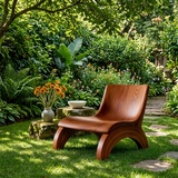 Sculptural Curved Lounge Chair with Arched Legs | Organic Modern Accent Chair