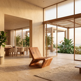 Sculptural Armless Lounge Chair | Modern Curved Accent Chair for Living Room & Reading Space