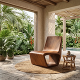 Sculptural Armless Lounge Chair | Modern Low Profile Accent Chair