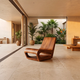 Modern Sculptural Lounge Chair | Curved Armless Accent Chair for Living Room & Reading Corner