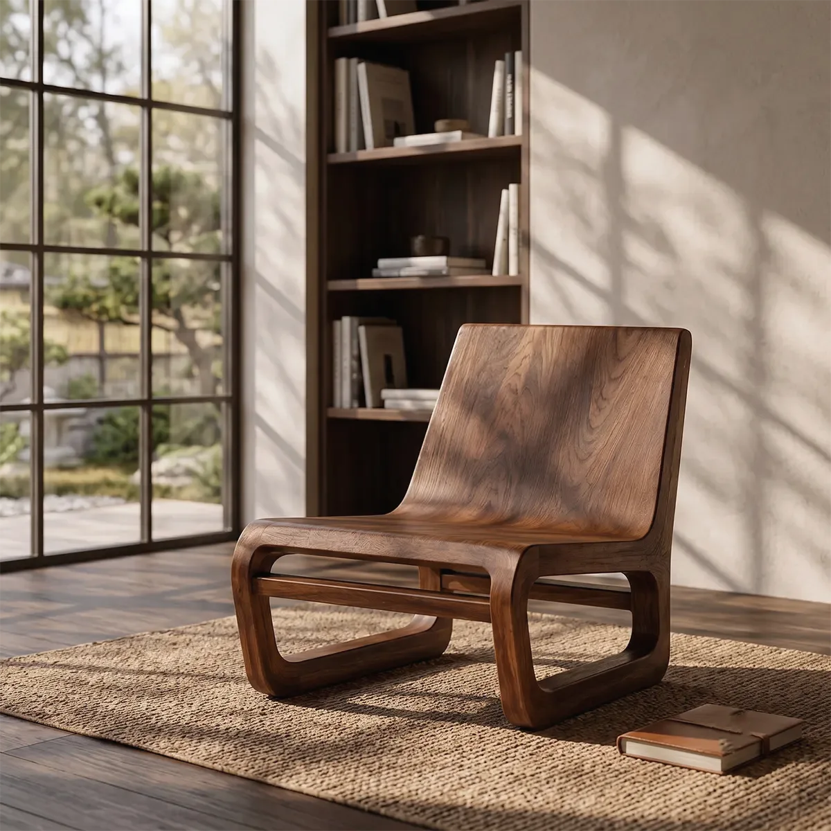 Sculptural Curved Lounge Chair | Modern Organic Low Profile Accent Chair