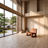 Wide Sculptural Lounge Chair | Modern Armless Statement Chair with Geometric Open Base