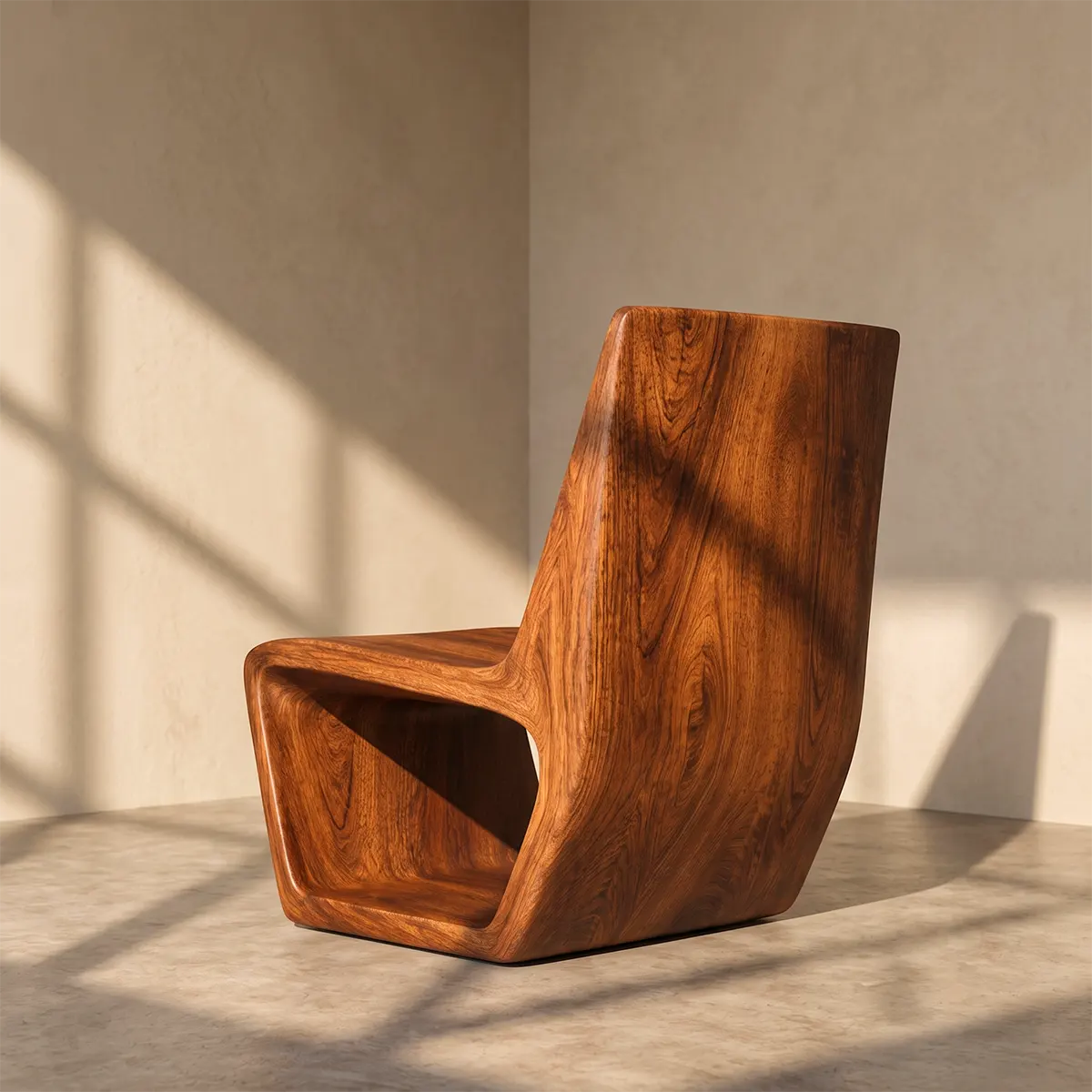 Sculptural Armless Lounge Chair | Modern Low Profile Accent Chair