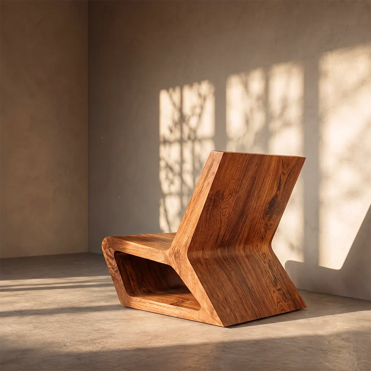 Sculptural Armless Lounge Chair | Modern Curved Accent Chair for Living Room & Reading Space