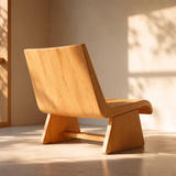 Sculptural Curved Lounge Chair | Modern Minimalist Low Profile Accent Chair