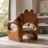 Sculptural Flower Back Armchair | Organic Curved Lounge Chair for Modern Interiors