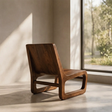 Sculptural Curved Lounge Chair | Modern Organic Low Profile Accent Chair