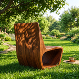Sculptural Armless Lounge Chair | Modern Low Profile Accent Chair