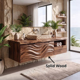 Modern Floating Bathroom Vanity with Double-Door Cabinet, Open Shelf & Drawer TH003-2JXN8GE