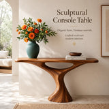 Sculptural Modern Console Table with Organic Curved Silhouette for Entryway & Living Room TT006-7778