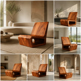 Sculptural Low Profile Lounge Chair | Modern Minimalist Curved Accent Chair