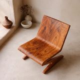 Sculptural Z-Frame Lounge Chair | Modern Low Profile Armless Accent Chair