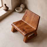 Wide Sculptural Lounge Chair | Modern Armless Statement Chair with Geometric Open Base