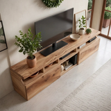 Modern TV Stand with Dual Storage Cabinets | Open Media Console TT006-6PQC5TA