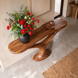 Organic Sculptural Console Table with Oval Top for Modern Entryway & Living Room TT006-4241