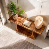 Modern Wooden Console Table with Sculptural Open Arch Base for Entryway & Hallway TT006-5795