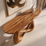 Organic Sculptural Console Table | Modern Entryway Table with Abstract Openwork Base TH003-6604