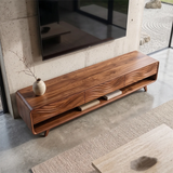 Wave Carved TV Stand with 3 Drawers & Open Shelf | Modern Media Console TH003-7KHK3MC