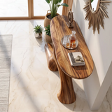 Organic Sculptural Console Table | Modern Entryway Console Table with Flowing Curved Pedestal Base TH003-9707