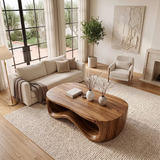 Sculptural Wave Coffee Table | Modern Curved Statement Center Table