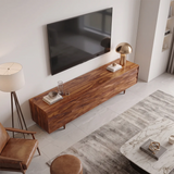 Sculptural Wave 3-Door TV Stand | Modern Carved Media Console