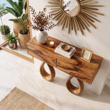 Modern Console Table with Drawers | Sculptural Entryway Console Table for Contemporary Homes TH003-6657