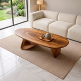 Organic Wave Coffee Table | Sculptural Oval Coffee Table for Modern Minimalist Living Room TH003-1206