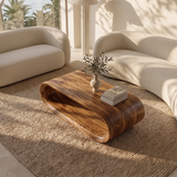 Sculptural Rounded Coffee Table | Organic Modern Open Center Living Room Table