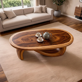 Modern Oval Coffee Table | Organic Sculptural Center Table for Contemporary Living Room TH003-1924
