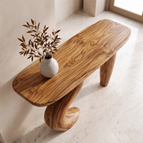 Organic Wave Console Table | Sculptural Entryway Table with Curved Pedestal Base TH003-1709