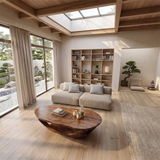 Sculptural Organic Coffee Table with Open Shelf | Modern Curved Living Room Center Table