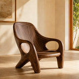 Sculptural Curved Lounge Chair with Arms | Modern Reading Chair for Living Room & Bedroom