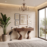 Modern Sculptural Console Table with Drawers | Organic Entryway Storage Console Table TH003-4892