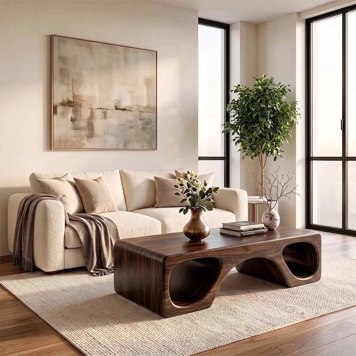Sculptural Arch Coffee Table | Modern Organic Statement Center Table