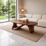 Organic Wave Coffee Table | Sculptural Oval Coffee Table for Modern Minimalist Living Room TH003-1206