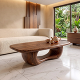 Modern Organic Coffee Table | Sculptural Rectangle Cocktail Table TH003-6677