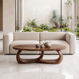 Modern Oval Coffee Table | Sculptural Organic Center Table for Living Room TH003-5584