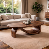 Modern Oval Coffee Table | Organic Sculptural Center Table for Contemporary Living Room TH003-1924