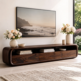 Modern TV Stand with Open Shelf & 3 Drawers | Contemporary Media Console TT006-5GKM4CV
