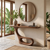 Modern Sculptural Console Table with Organic Curved Pedestal Base for Entryway TT006-3822