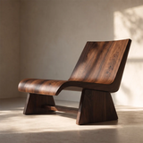 Sculptural Curved Lounge Chair | Modern Minimalist Low Profile Accent Chair