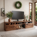 Modern TV Stand with Dual Storage Cabinets | Open Media Console TT006-6PQC5TA