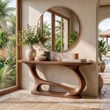 Organic Modern Console Table with Sculptural Open Base for Entryway & Hallway TT006-7249