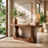 Modern Wooden Console Table with Sculptural Open Arch Base for Entryway & Hallway TT006-5795